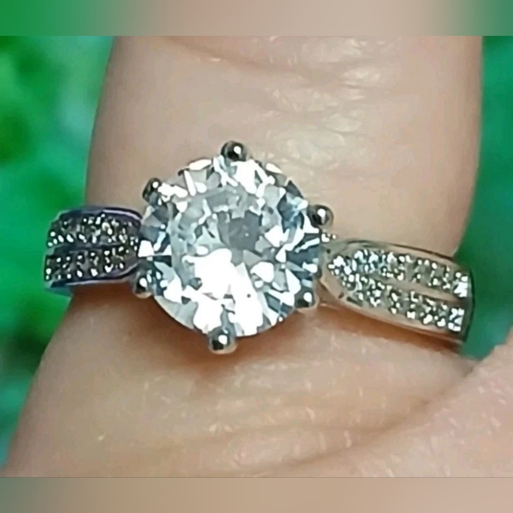 Elegant Silver Diamonique Ring